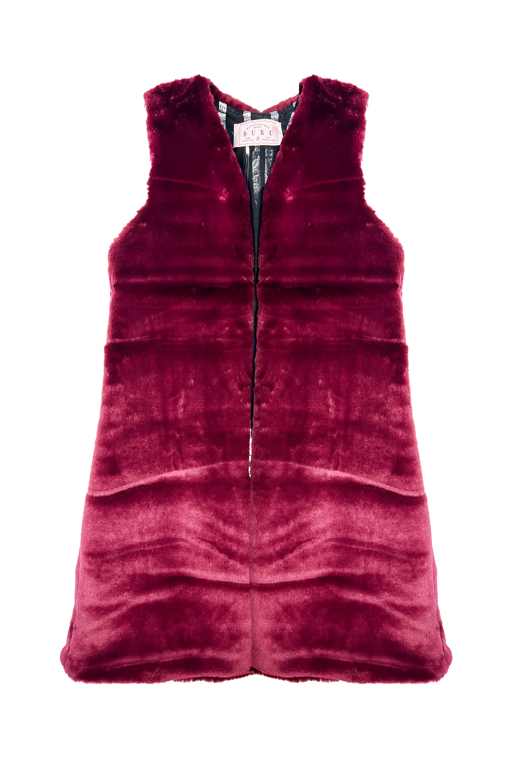 Faux fur 2025 vest burgundy