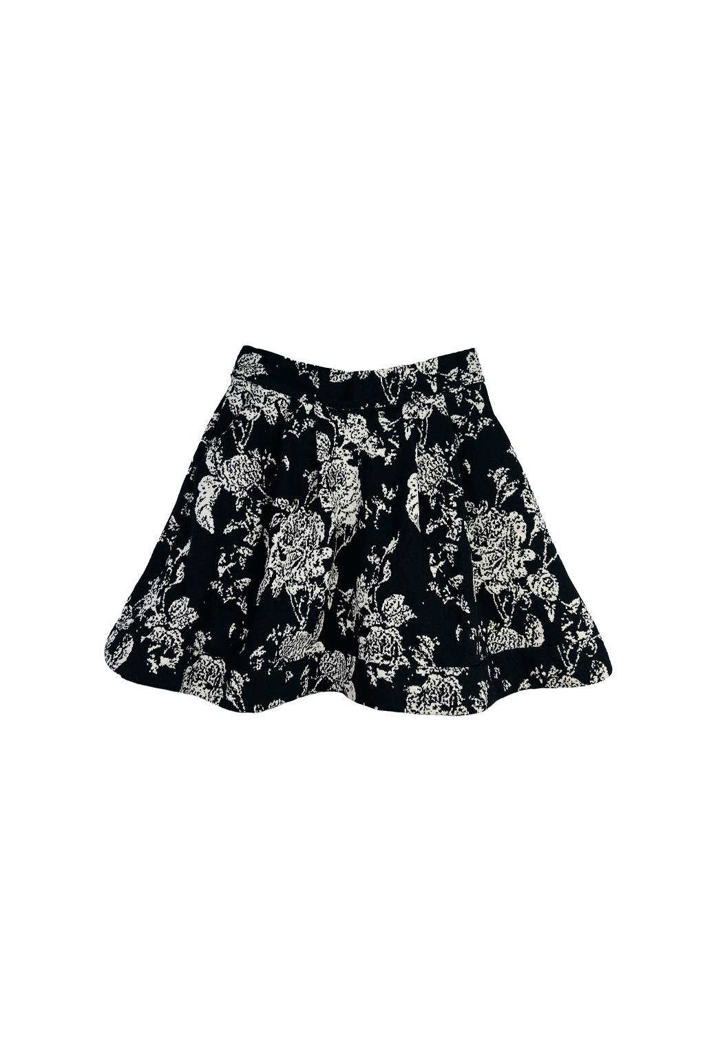 Black and white outlet rose skirt