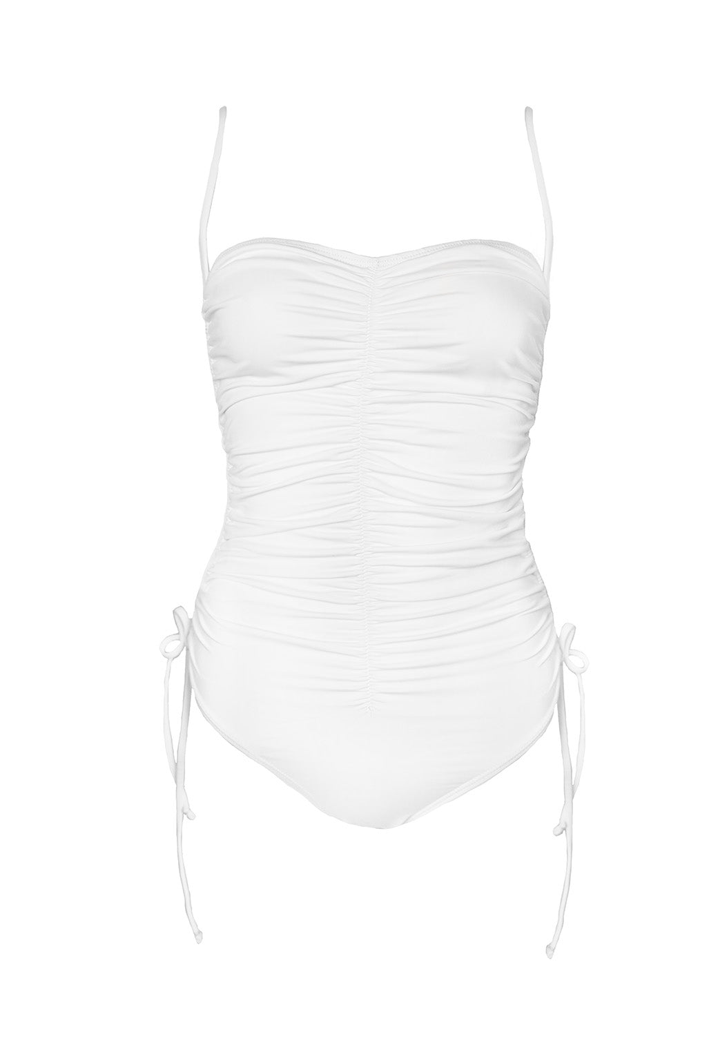 Ruched Convertible One Piece Suit - White – BURU