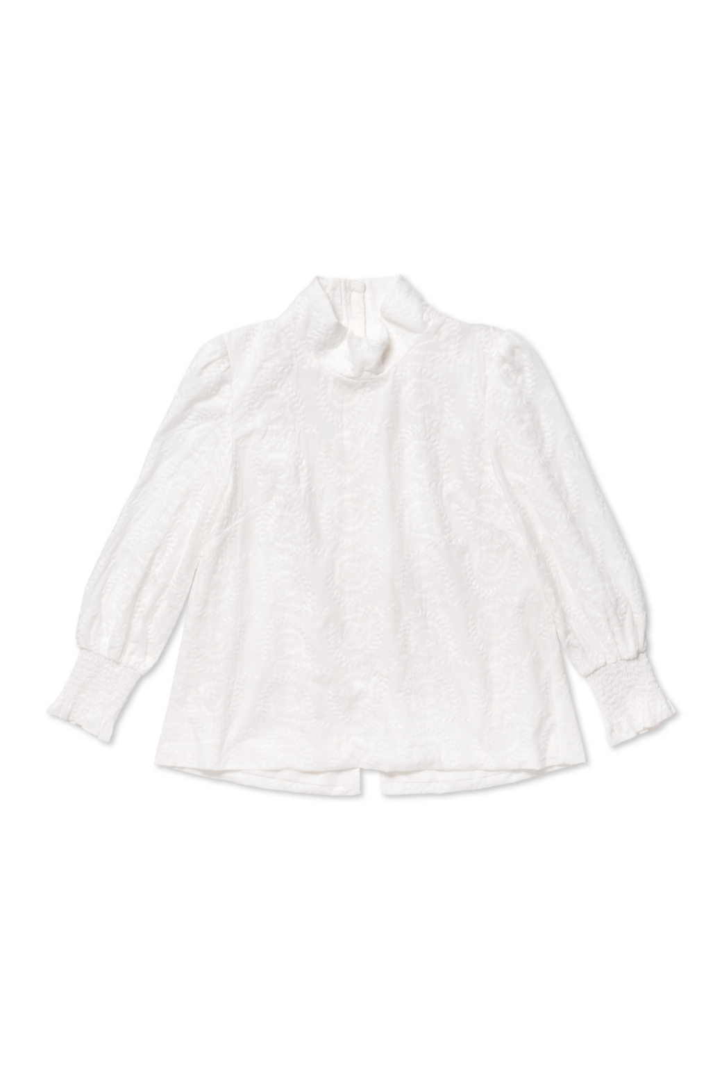 Long Sleeve Mod Top - White Embroidery – BURU