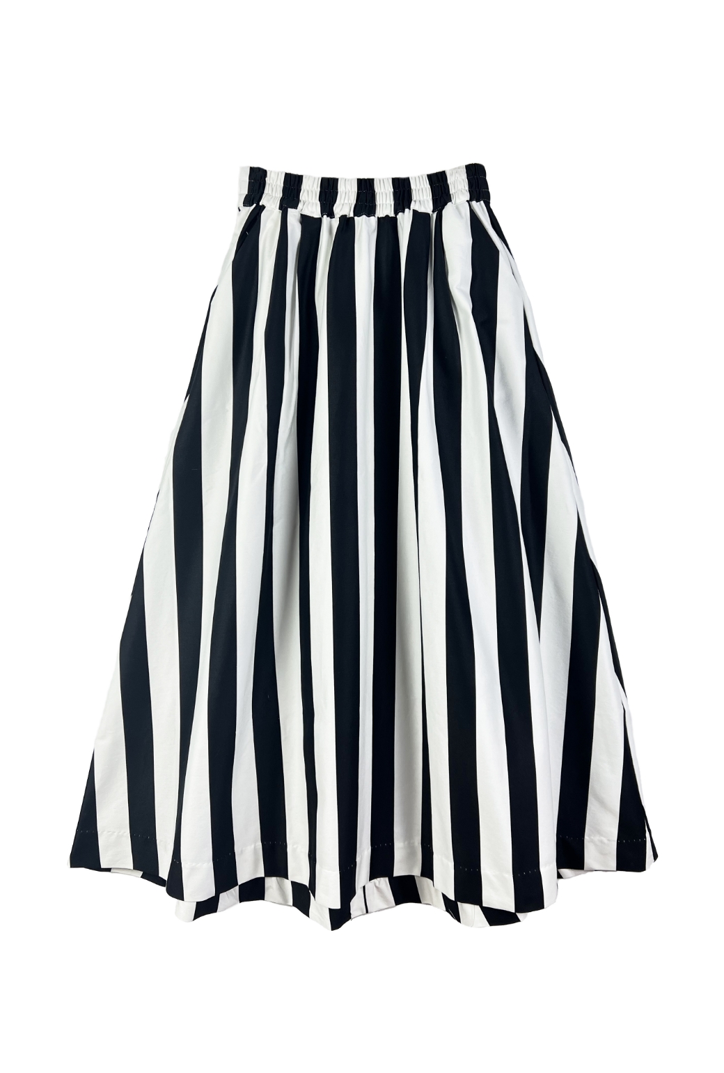 Black and white striped circle clearance skirt