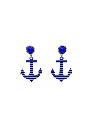 Anchors Away Earrings - Blue