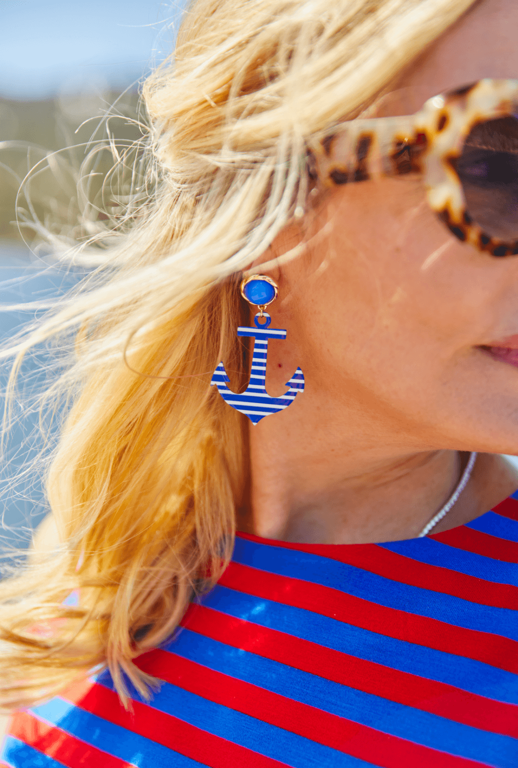 Anchors Away Earrings - Blue