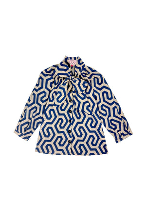 BF Big Bow Blouse - Geo Print