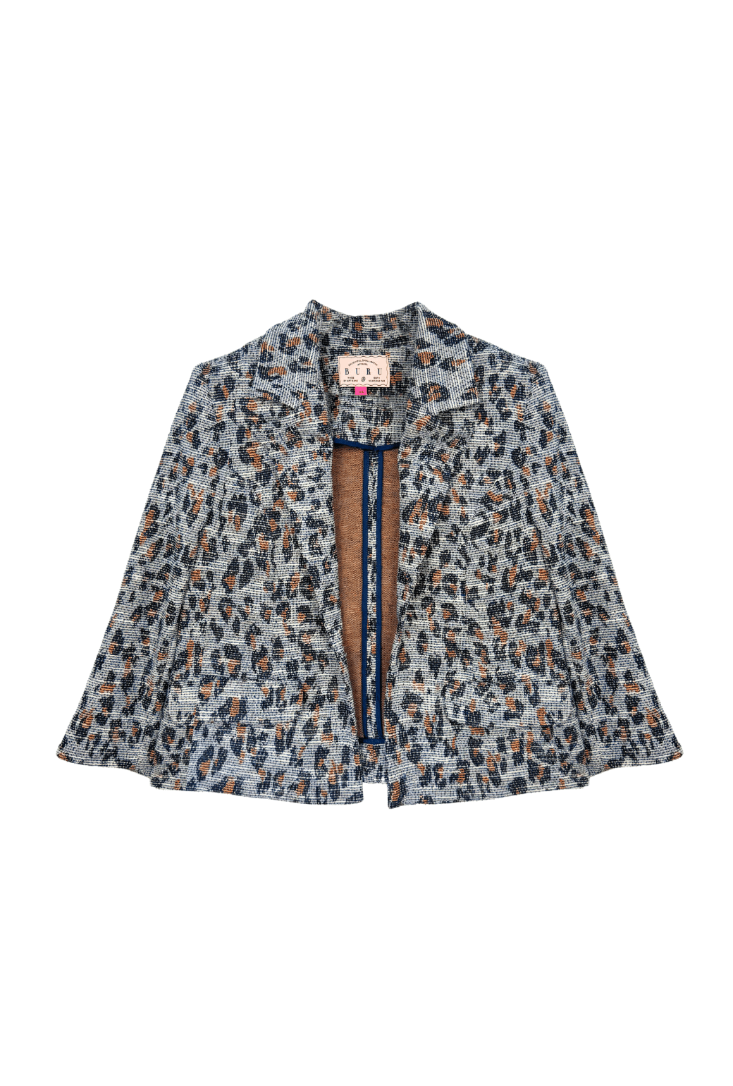 BURU x Val Knit Blazer - Navy Cheetah