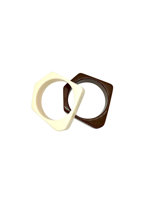 Bangle Duo - Chocolate & Ivory