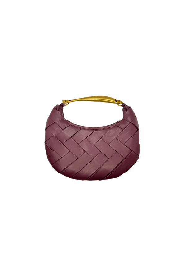 Basketweave Handbag - Oxblood