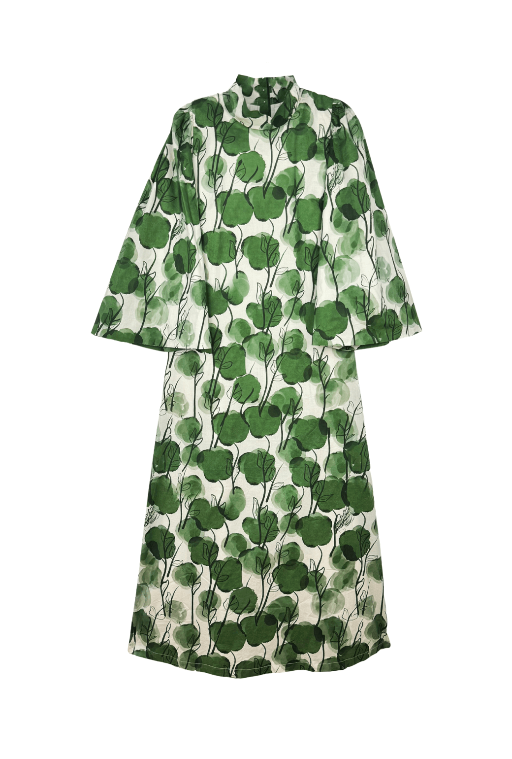 Bell Sleeve Maxi Mod Dress - Forest Fleur