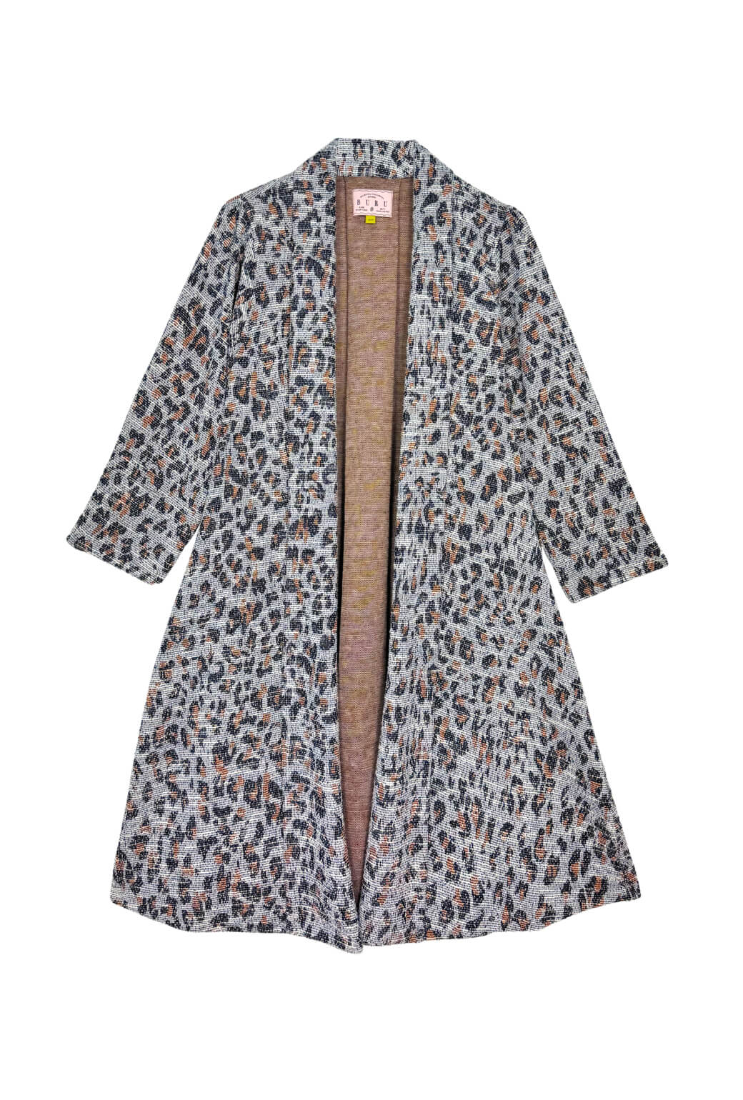 Belted Swing Coat - Navy Cheetah