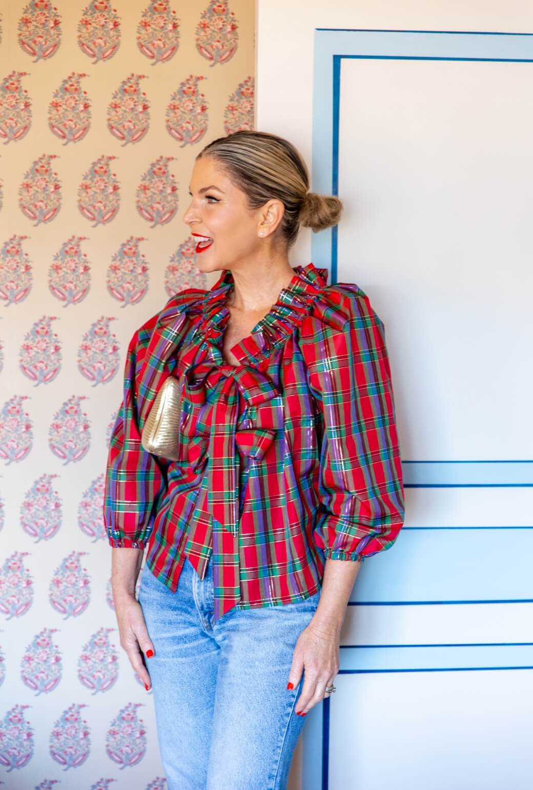 Buru + Pencil & Paper Co. Bettie Ann Blouse - Shimmer Tartan