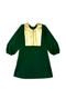 Bib Front A-line Dress - Emerald & Gold