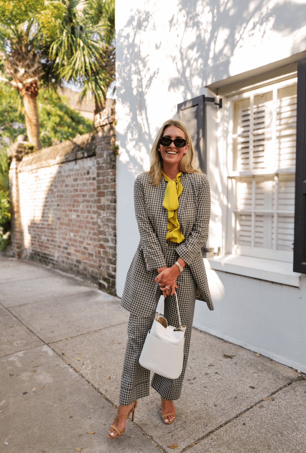 Buru x Megan Stokes Big Bow Blouse - Chartreuse Paisley