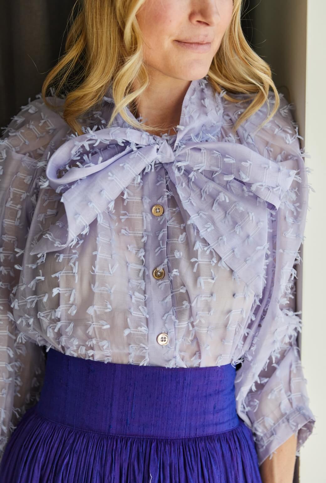 Big Bow Blouse - Lilac Bows