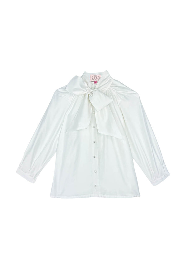 Big Bow Blouse - Sheer White