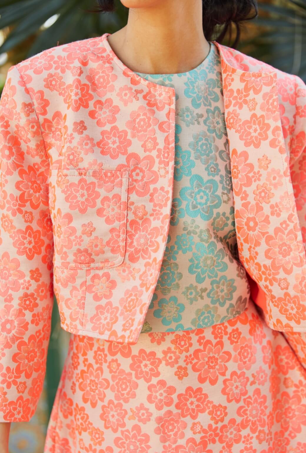 Bolero Blazer - Coral Brightline