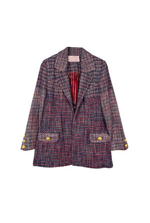 Boyfriend Blazer - Cranberry Tweed