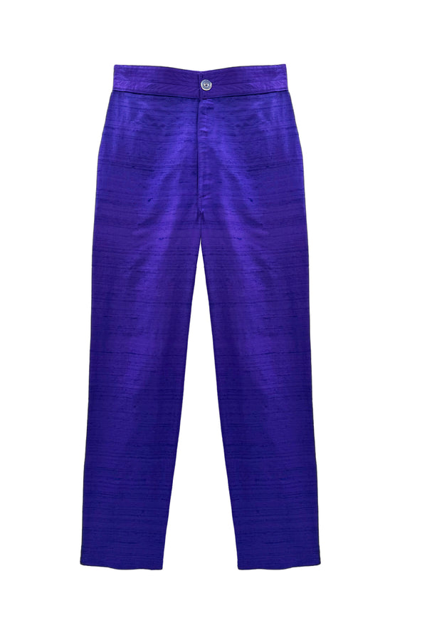 Buru x Kristin Kennedy Cropped Cigar Pant - Violet Silk