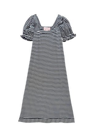 Buru x Kristin Kennedy Hampton Dress - Navy & White Stripe Knit