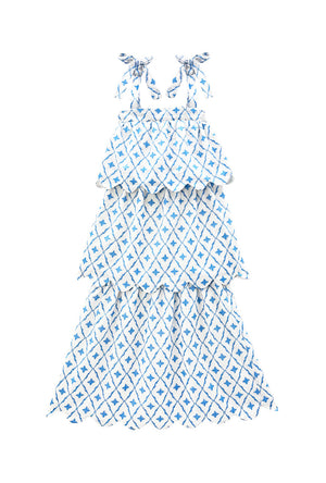 Buru x Kristin Kennedy Scallop Tier Dress - White