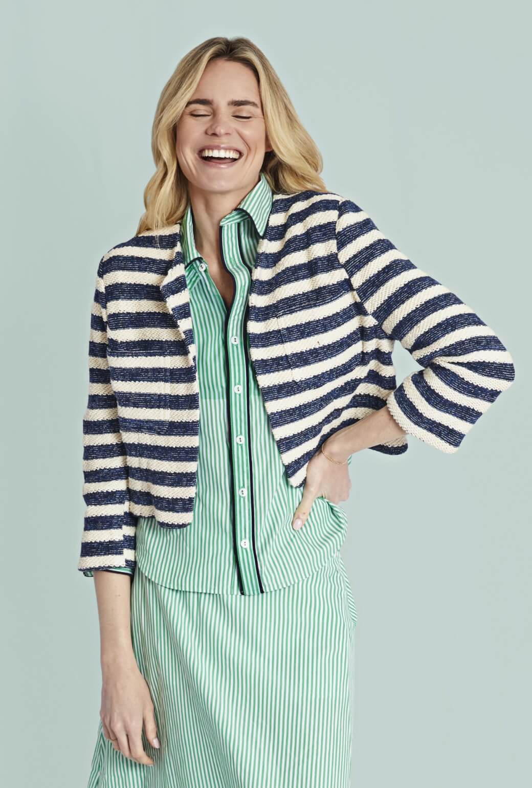 Cardigan Blazer - Navy Rope