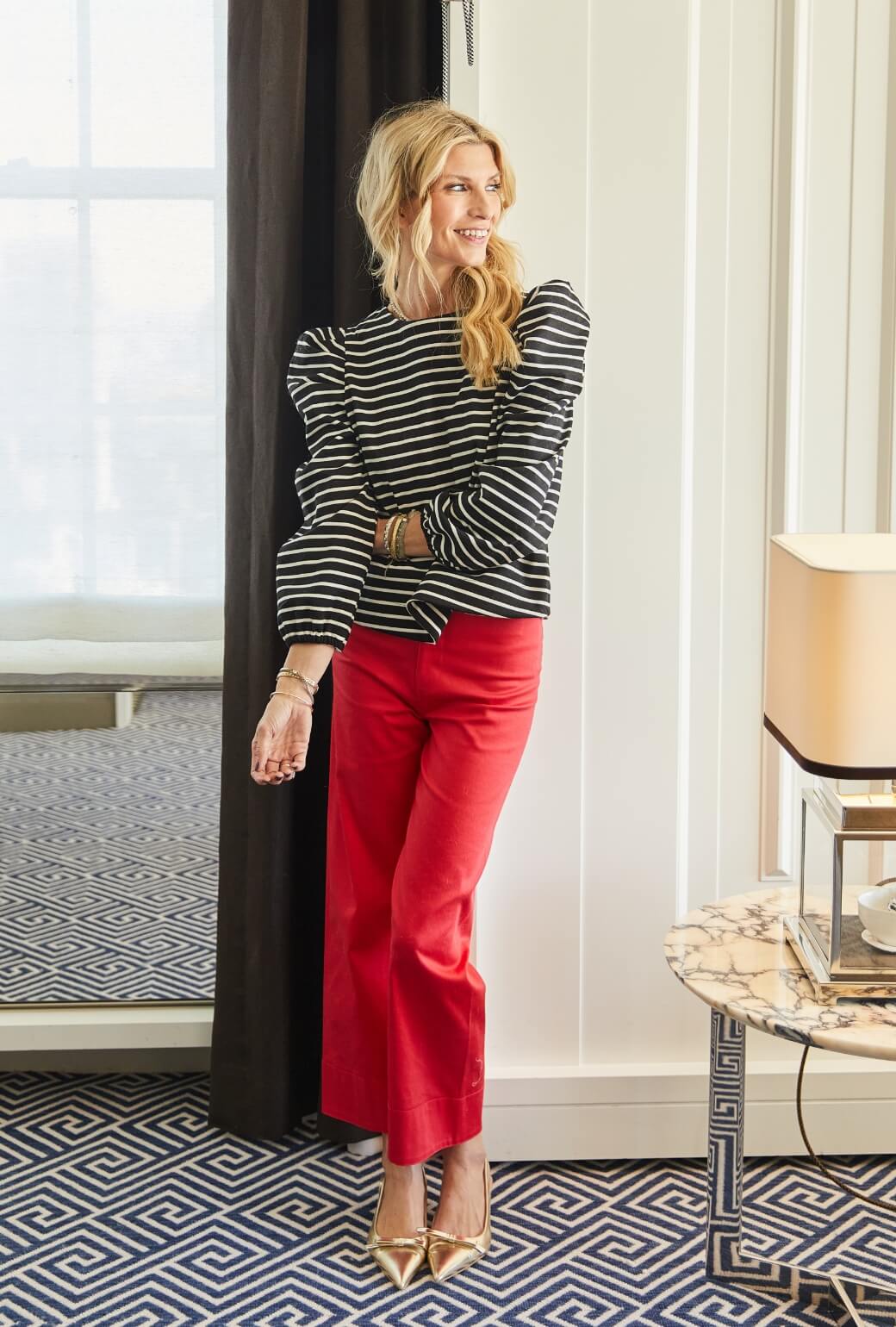 Buru x Kristin Kennedy Charlie Pant - Red Poplin