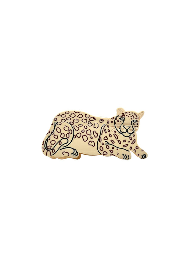 Cheetah Hair Clip - Khaki