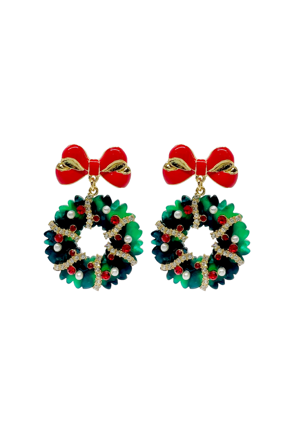 Christmas Wreath Drops - Red