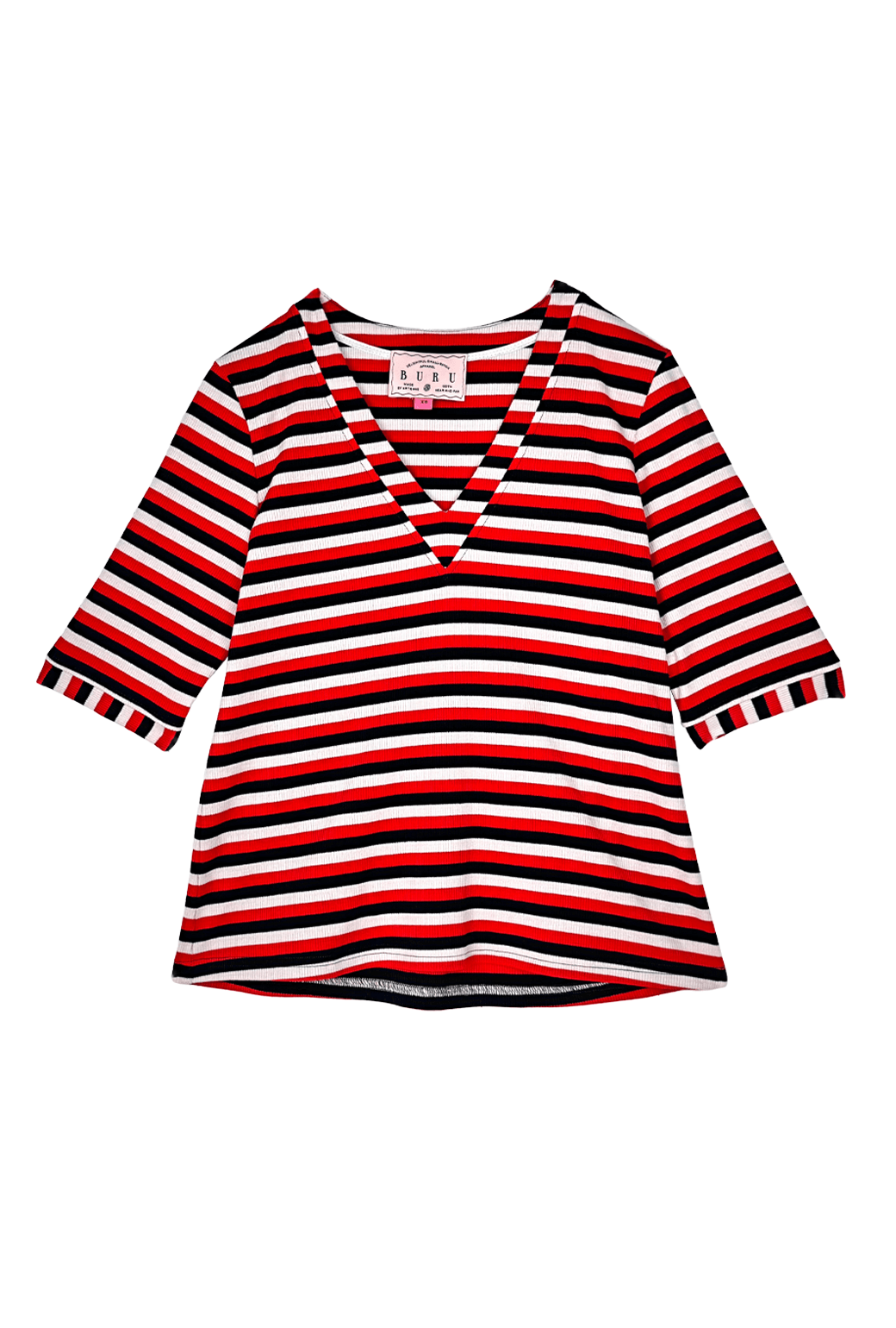 Contrast Tee - RWB Ribbed Stripe