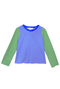 Crew Neck Contrast Tee - Green and Blue Stripe