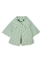 Cropped Car Coat - Forest Stripe