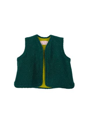 Buru x Tori Mellott Cropped Vest - Forest and Chartreuse