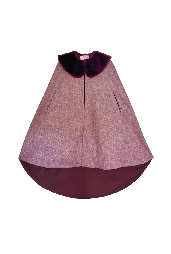 Buru  X Tori Mellott Deville Cape - Burgundy Herringbone