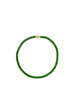 Emerald Cut Tennis Necklace - Emerald