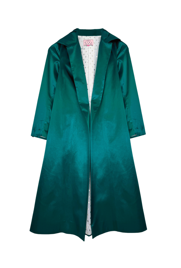 Buru + Pencil & Paper Co. Evening Coat - Green Satin