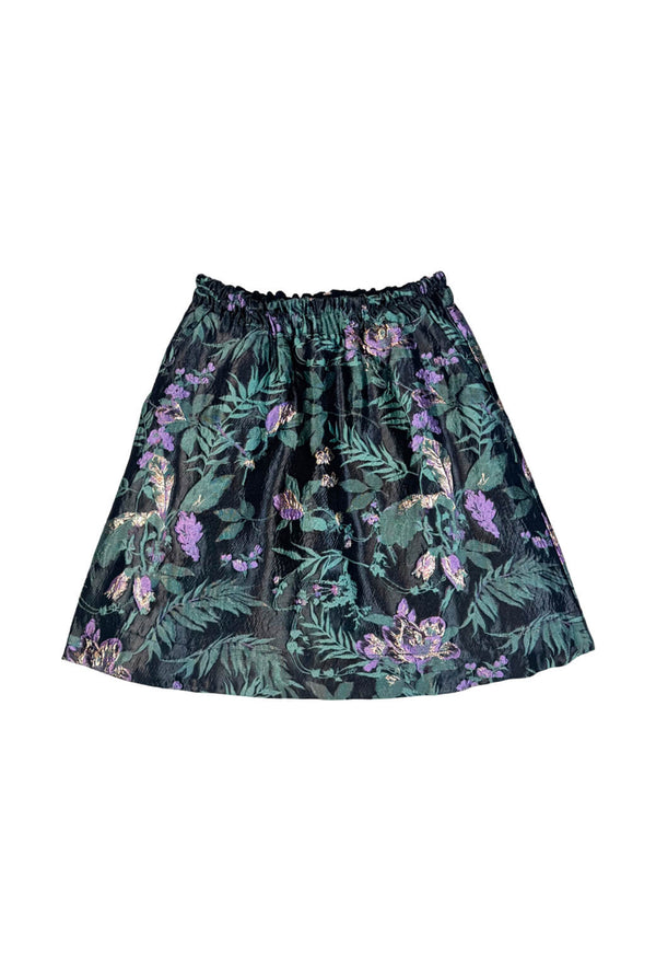 Everyday MINI Skirt - Sage & Lilac Brocade