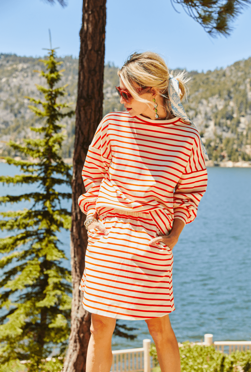 Everyday MINI Skirt - Tangerine Stripe Knit