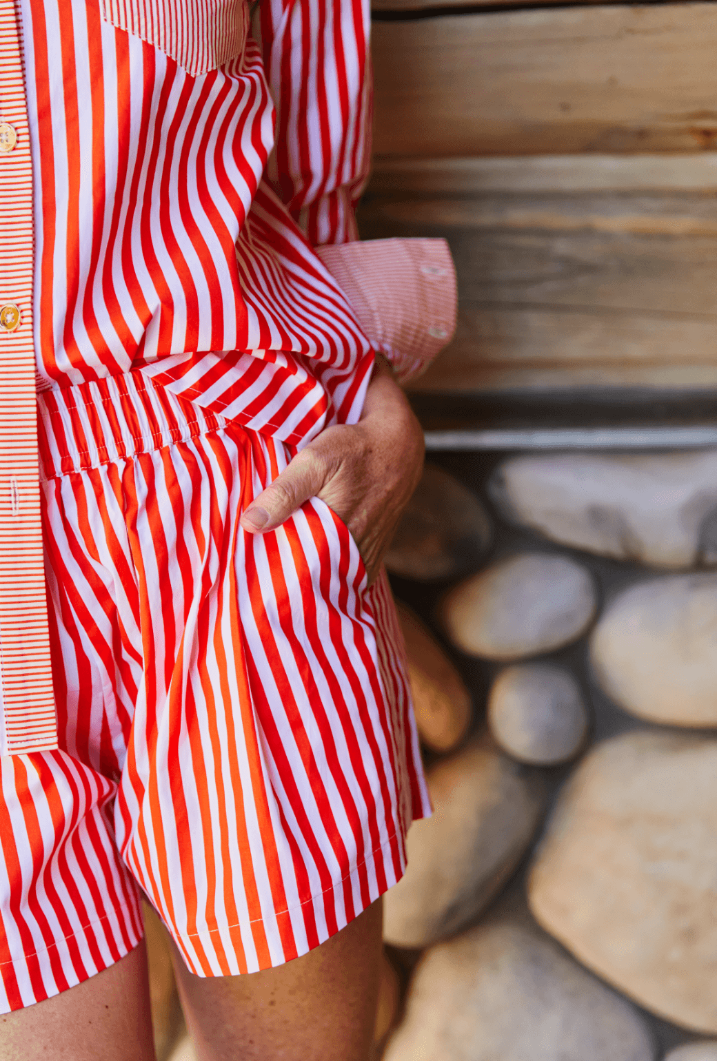 Everyday Shorts - Tangerine Stripe