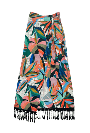 Fringed Sarong - Abstract Palm