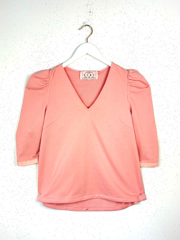 SAMPLE - V Neck Pullover- Light Pink Knit