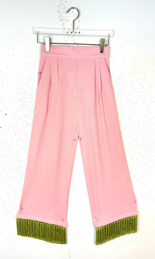 Big 10 Tasseled Lounge Pants - Ballet & Chartreuse