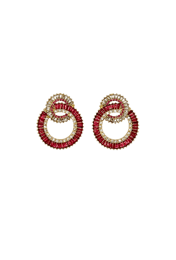 Interlocking Circles Earrings - Rose