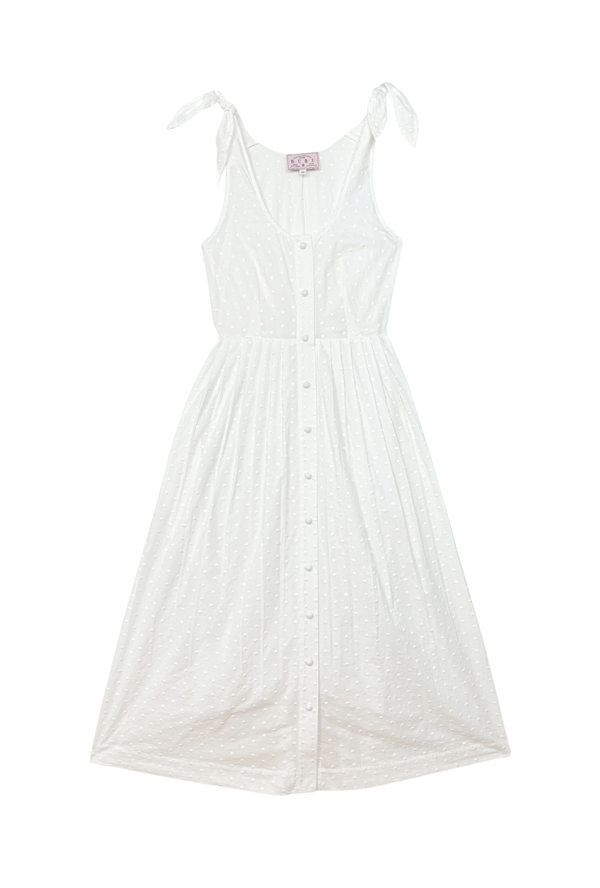 Le Scoop Dress - Embroidered Swiss Dot