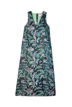 Le V Gown - Sage & Lilac Brocade