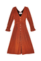 Long Sleeve Day Gown - MIDI - Rust Shimmer