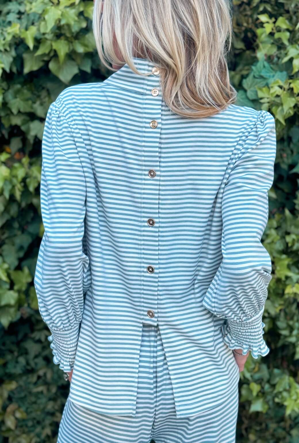 Long Sleeve Mod Top - Sea Stripe Knit