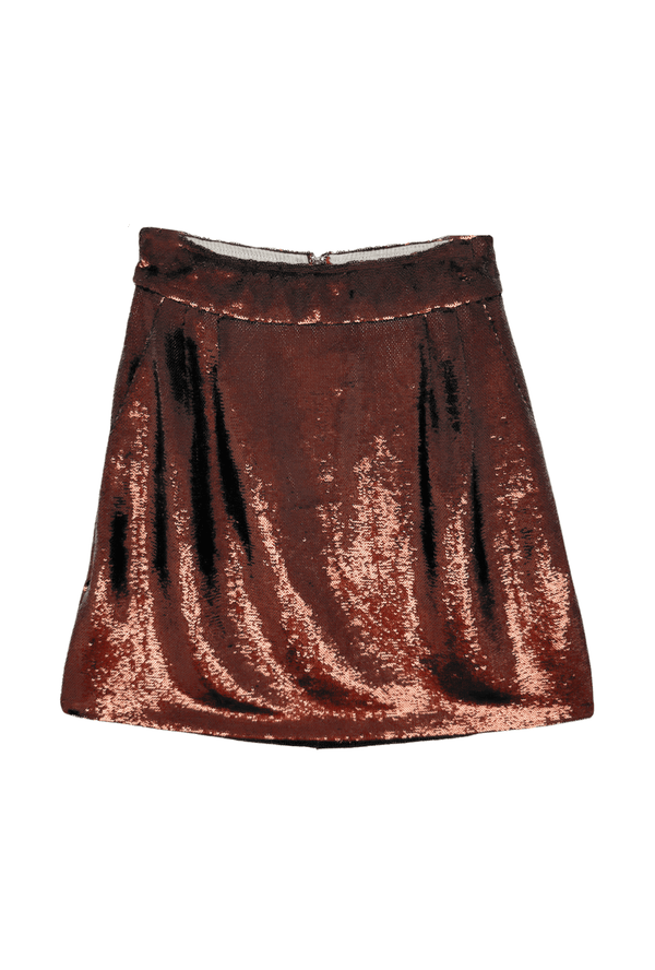 Maggie Mini Skirt - Chocolate Sequins