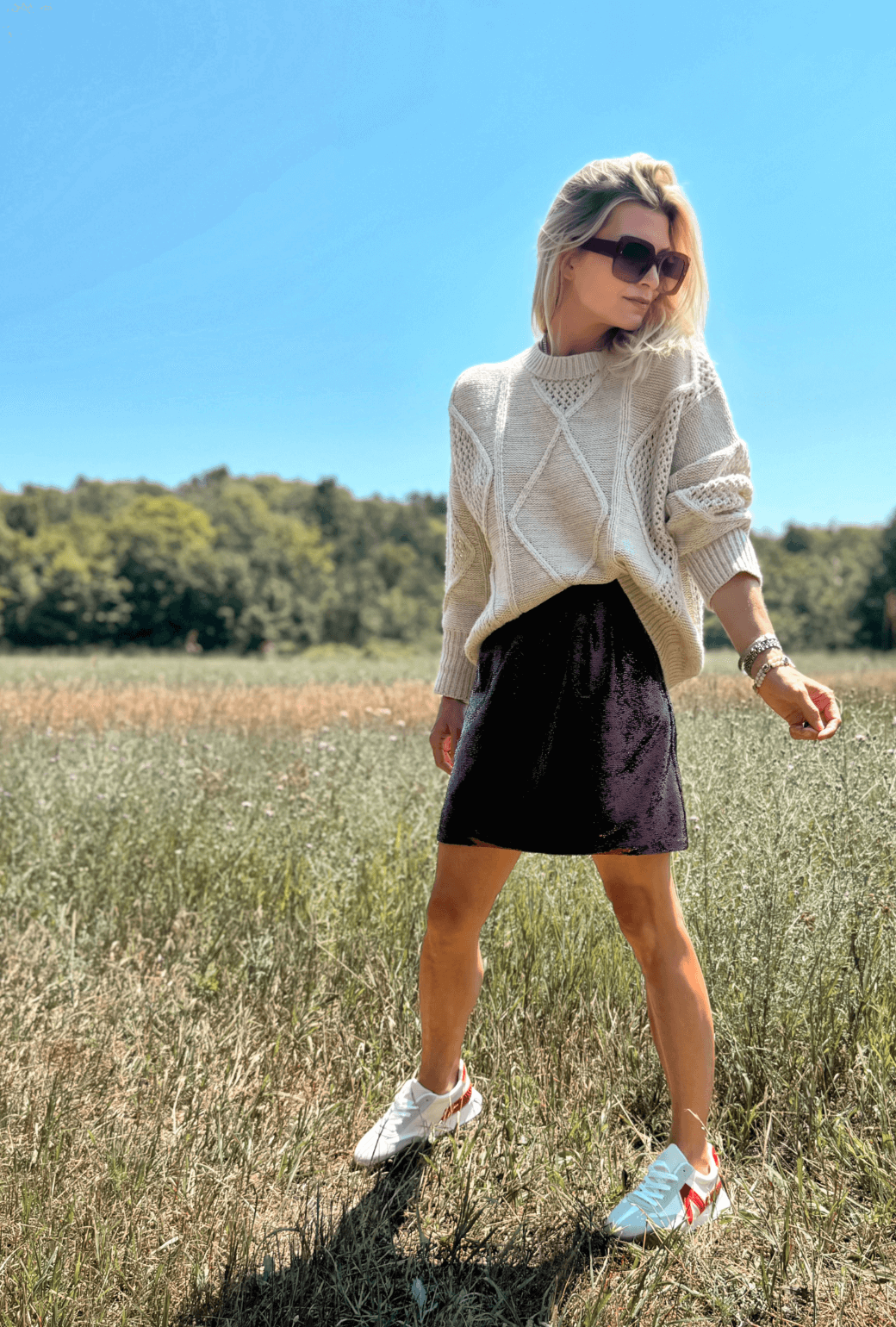 Maggie Mini Skirt - Chocolate Sequins