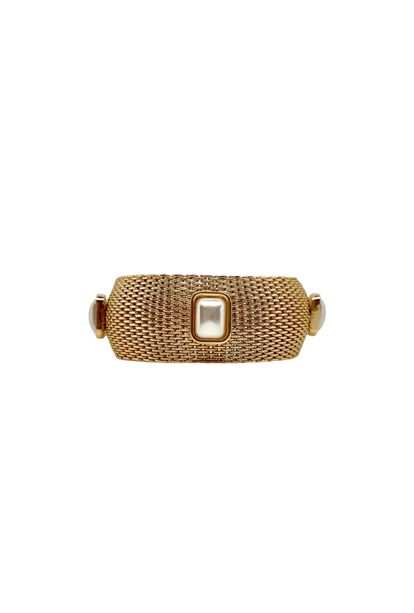 Mesh Pearl Cuff- Pink Champagne