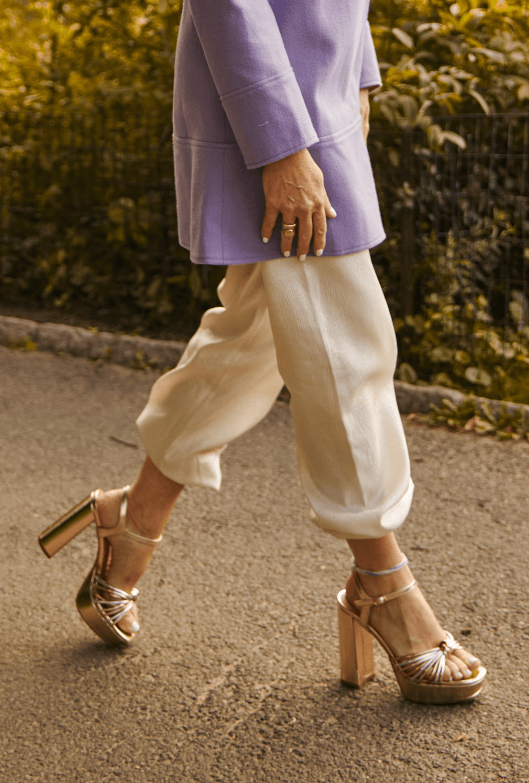 Metallic Platform Heels - Silver & Gold