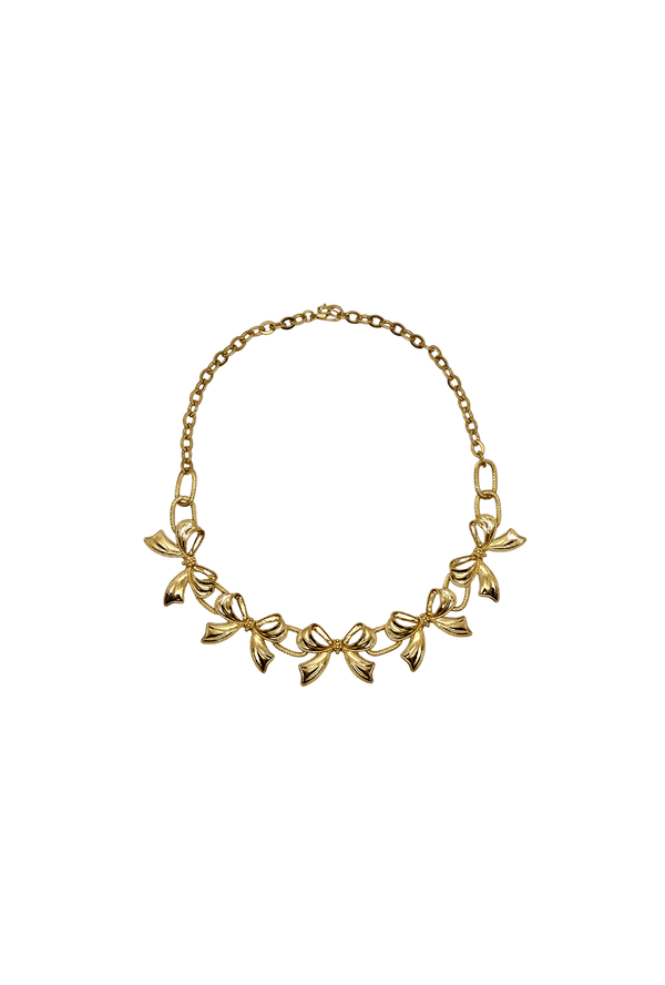 Mini Bows Gold Necklace - Gold